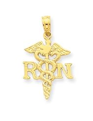 14k Gold Polished R.N. Pendant