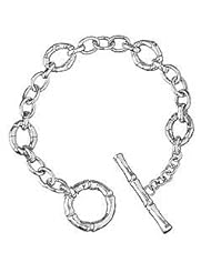 Thistle & Bee Sterling Silver Bamboo Link Toggle Bracelet
