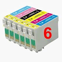 1 Full Set : 6 High Capacity Compatible Ink Cartridges Multipack T0807 - T0801 T0802 T0803 T0804 T0805 T0806 for Epson Stylus R265 R360 R285 RX560 RX585 RX685 P50 PX650 PX700W PX710W PX800FW PX810FW Printers