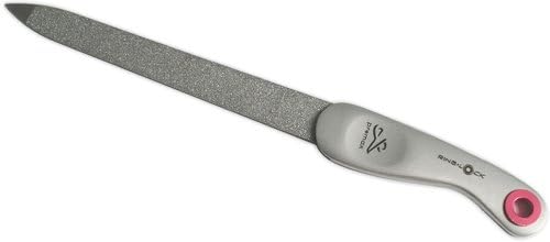Ring Lock nail file, stainless, 13.5 cm, ergonomic handle