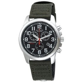 Citizen #AT0200-05E Men's Eco Drive Canvas Strap Chronograph Watch