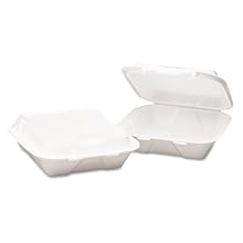 Boardwalk  0105 White Color Small 1 Compartment Snap-It Foam Hinged Carryout Container (Case of 200)