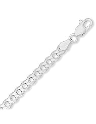 Sterling Silver 16 Inch 120 Beveled Curb Chain Necklace - 4.5mm wide