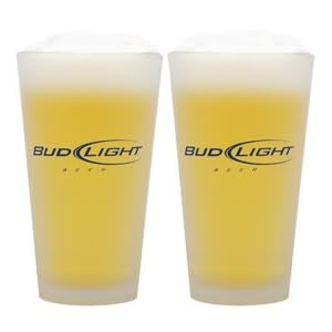 Bud Light Frosted Pint Glasses (set of 2) by BUDSHOP