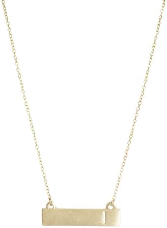 Personalized I Initial Gold Bar Necklace