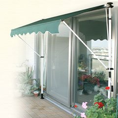 つっぱり日よけスクリーン グリーン　◆家庭用オーニング