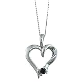 0.13 Ct. Black Diamond Fashion Heart Pendant With 18 Chain