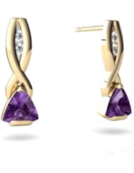 Genuine Amethyst 14kt Yellow Gold Earrings