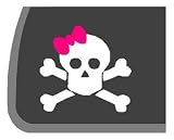 Skull with Pink Bow Car Decal / Sticker