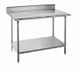 Advance Tabco 14-Gauge Stainless Steel Top - w/ Backsplash & Undershelf - Model KSS-244