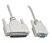AT Modem Cable, DB9 Female to DB25 Male Molded 3 ft