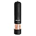 PomStream Battery Operated Salt or Pepper Mill and Grinder with Adjustable Grind Level, Transparent Ingredient Window and LED Light (Black - Single Pack)