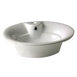 Decolav 20-by-15-Inch Oval Ceramic Vitreous China Vessel with Overflow, White #1473-CWH