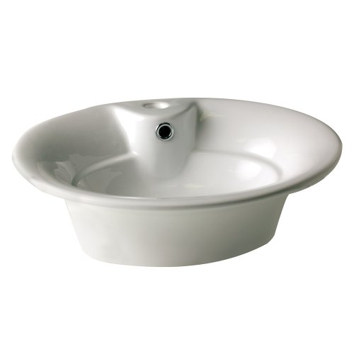 Decolav 20-by-15-Inch Oval Ceramic Vitreous China Vessel with Overflow, White #1473-CWH