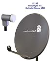 P198 Zehnder Sat Spiegel AY 80-99 anthrazit inkl. Single LNB