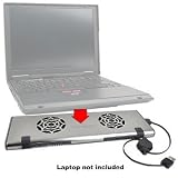 Masscool NOTEPAD-WALK Aluminum Notebook Cooler Pad w/2 65mm Silent Fans & 2-Port USB 2.0 Hub (Charcoal Gray)