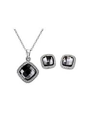 XiangGang ShaoGi 18k White Gold, Round Diamond Ball Fashion Sets, White And Pink - 18 inch