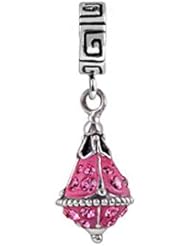 SilveRado(tm) BM021-2 Bling Dangle Bling Pink Bead / Charm