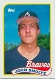1989 Topps John Smoltz Rookie Baseball Card #382 - Shipped In Protective Display Case!