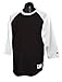 Champion Men's Tagless Baseball Raglan T-Shirt, black/white, Large