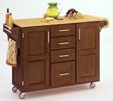 Kitchen Cart in Cottage Oak with Wood top - 91001061