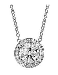 0.56 ct Ladies Round Cut Diamond Solitaire Pendant in 14 kt. With 16" Chain In 14 Karat White Gold