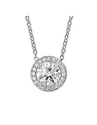 0.44 ct Ladies Round Cut Diamond Solitaire Pendant in 18 kt. With 16" Chain In 18 Karat White Gold