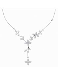 14K White Gold 2.00CT White Diamond Flower necklace
