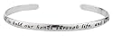 Sterling Silver "God Sends An Angel To Hold Our Hands Through Life, And He Names Her Mom" Cuff Bracelet