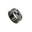 316L Stainless Steel Ring. Combination of matte and shiny polish. Width: 10mm, Sizes:5.0-13.0