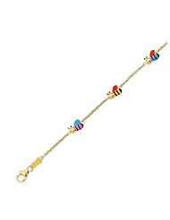 Kids 14K Gold Charm Bumble Bee Bracelet
