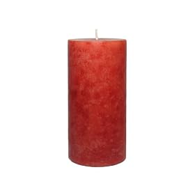 Set of 12 Mottled Pillar Candle 3 X 6, Red - Cranberry Scented by Zest Candle