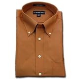 Damon Tall Men's Long Sleeve Pinpoint Oxford Dress Shirt - Rusty Orange
