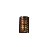 Ambiance Open Top and Bottom Small Cylinder Outdoor Wall Sconce with Floral Design Finish: Slate Marble