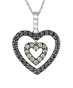 14k White Gold 1ct TDW Black Diamond Heart Necklace