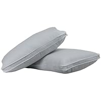 Hollander Organic 300-Thread Count Cotton Standard Covered Pillows, 2-Pack