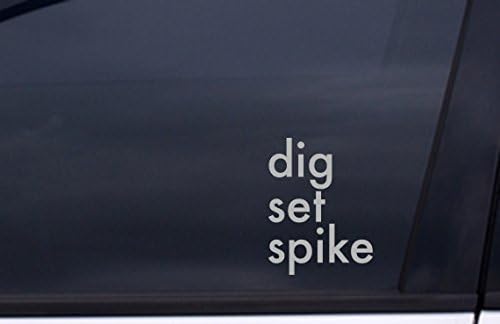 DIG SET SPIKE Sticker 5.5" x 4" METALLIC SILVER Free Shipping