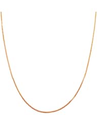 14 Pink Gold Square Wheat Chain (1mm, 22 inch)