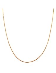14 Pink Gold Square Wheat Chain (1mm, 24 inch)