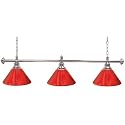 Trademark Premium 60 Inch 3 Shade Billiard Lamp Red and Silver, Red