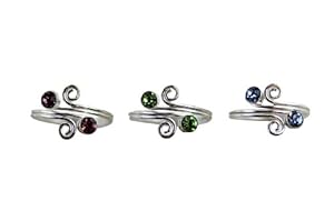 Diamond Studded Fashion Toe Ring - Wave Toe Ring (Assorted Colors) [Jewelry]