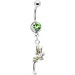 Peridot Green Jeweled Magical Fairy Belly Ring