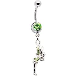 Peridot Green Jeweled Magical Fairy Belly Ring