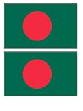 2 Bangladesh Bangladeshi Flag Stickers Decal Bumper Window Laptop Phone Auto Boat Wall