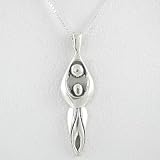 Lunar Goddess in Sterling Silver on a 16" Box Chain, #8499