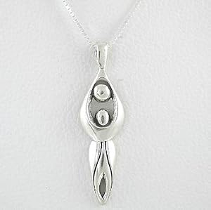 Lunar Goddess in Sterling Silver on a 16" Box Chain, #8499