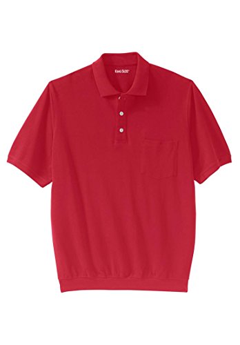 Kingsize Men's Big & Tall Banded Bottom Pocket Polo Shirt