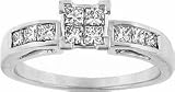 14K White Gold 0.53ctw Diamond Engagement Ring