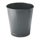 United Receptacle WB26GY Fire-Safe Steel Round Wastebasket, 6-1/2-Gallon, Gray