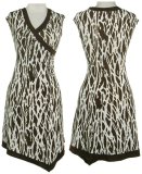 LA BELLE Stretch Animal Print Surplice Dress